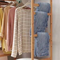SPETLEK Bamboo Clothes Rail Garment Clothes Rack Hanging in Brown - Size: 500mm - thumbnail 3