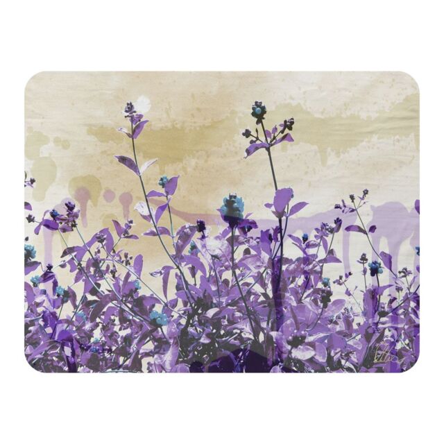 Benjamin Tate Design Purple Flowers Blanket in Natural - Size: 120 cm x 150 cm - image 1