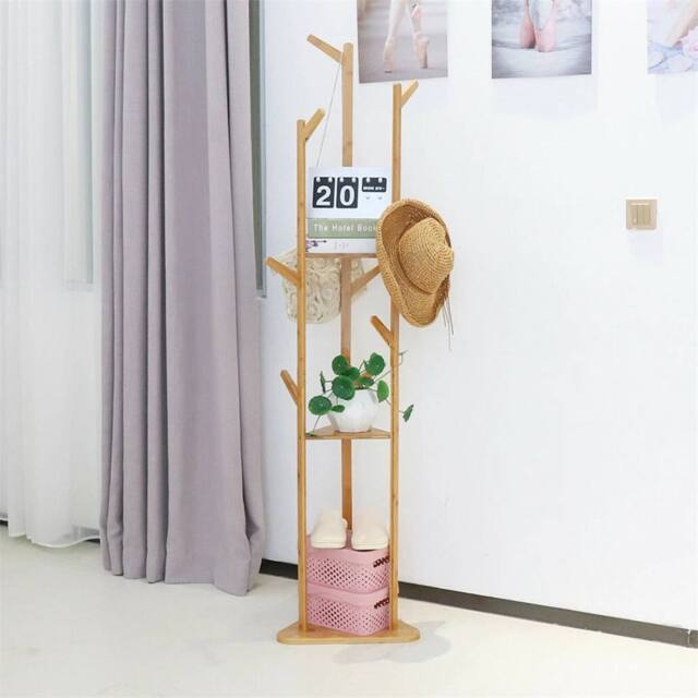 Kelvenix Coat Stand Shoe Rack Hook Hat/Jacket/Umbrella Standing in Natural - image 1