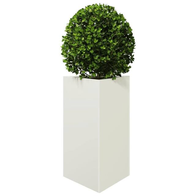 Berkfield Home Durable Garden Planter White Triangular 50x43x75 cm Steel - Size: 50 x 43 x 75 cm - image 1