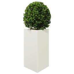 Berkfield Home Durable Garden Planter White Triangular 50x43x75 cm Steel - Size: 50 x 43 x 75 cm