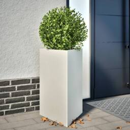 Berkfield Home Durable Garden Planter White Triangular 50x43x75 cm Steel - Size: 50 x 43 x 75 cm - thumbnail 2