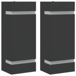 Berkfield Home Outdoor Wall Lights 2pcs Black Stainless Steel - thumbnail 3