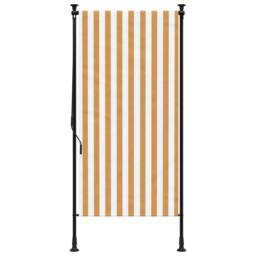 Berkfield Home Outdoor Roller Blind Orange & White 120x270 cm Fabric&Steel
