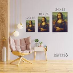 "Artery8 Da Vinci Mona Lisa Canvas Wall Art Print in Brown - Size: W18"" x H24""" - thumbnail 4