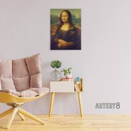 "Artery8 Da Vinci Mona Lisa Canvas Wall Art Print in Brown - Size: W18"" x H24""" - thumbnail 3