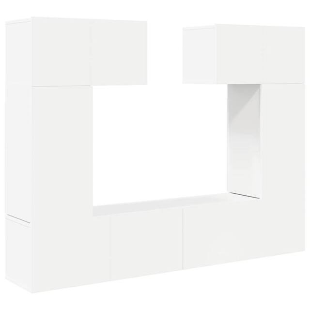 Berkfield Home 6 Piece TV Cabinet Set White Engineered Wood - image 1