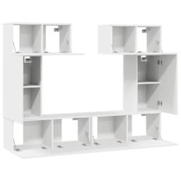 Berkfield Home 6 Piece TV Cabinet Set White Engineered Wood - thumbnail 4