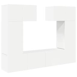 Berkfield Home 6 Piece TV Cabinet Set White Engineered Wood - thumbnail 1