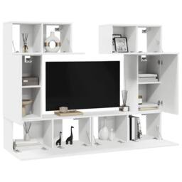 Berkfield Home 6 Piece TV Cabinet Set White Engineered Wood - thumbnail 3