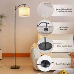 Havendro Remote Control Floor Lamp with Linen Shade - thumbnail 5