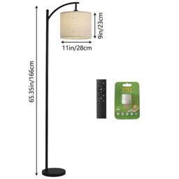 Havendro Remote Control Floor Lamp with Linen Shade - thumbnail 2