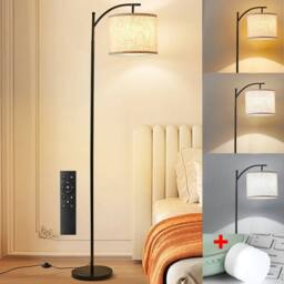 Havendro Remote Control Floor Lamp with Linen Shade - thumbnail 1