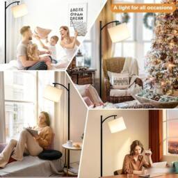 Havendro Remote Control Floor Lamp with Linen Shade - thumbnail 3