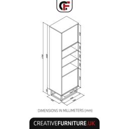 Creative Furniture Harmony Loft Display Cabinet 175cm - Loft-Inspired Storage with Rustic, Oak & Black Matt Doors - thumbnail 3