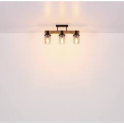 Netlighting Lila Ceiling Spotlight Bar Matt Black Smoke Glass Shade 3x E27 - thumbnail 6