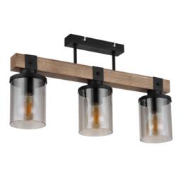Netlighting Lila Ceiling Spotlight Bar Matt Black Smoke Glass Shade 3x E27 - thumbnail 2