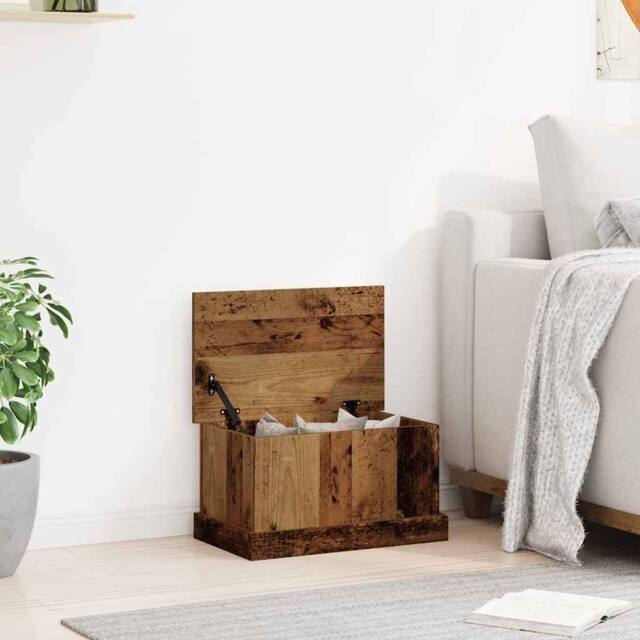 Berkfield Home Storage Box Old Wood 30x50x28 cm Engineered Wood in Brown - Size: 30 x 50 x 28 cm - image 1