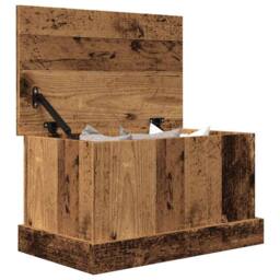 Berkfield Home Storage Box Old Wood 30x50x28 cm Engineered Wood in Brown - Size: 30 x 50 x 28 cm - thumbnail 4