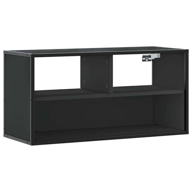 Berkfield Home TV Cabinet Black 80x31x39.5 cm Engineered Wood & Metal - image 1