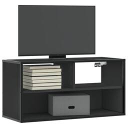 Berkfield Home TV Cabinet Black 80x31x39.5 cm Engineered Wood & Metal - thumbnail 2