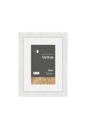 nielsen Skava 13 x 18cm Wooden Picture Frame With 9 x 13cm Mount & Glass Front in White - Size: 13 x 18 cm