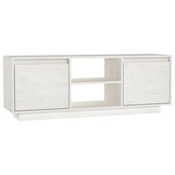Berkfield Home TV Cabinet White 110x30x40 cm Solid Pinewood - Size: 110 x 30 x 40 cm - thumbnail 2