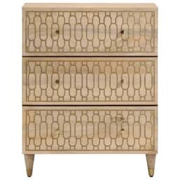 Berkfield Home Side Cabinet 60x33x75 cm Solid Wood Mango in Light Tan - Size: 60 x 33 x 75 cm - thumbnail 1