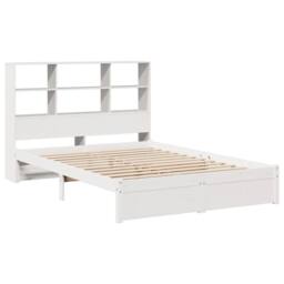 Berkfield Home Bookcase Bed without Mattress White 160x200cm Solid Wood Pine - Size: 160x200 cm - thumbnail 3
