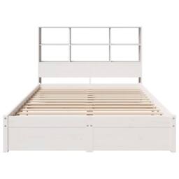 Berkfield Home Bookcase Bed without Mattress White 160x200cm Solid Wood Pine - Size: 160x200 cm - thumbnail 4