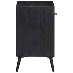 Berkfield Home Bedside Cabinet 40x30x50 cm Solid Wood Teak in Black - Size: 40 x 30 x 50 cm - thumbnail 5