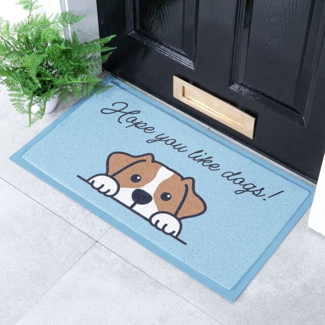 Artsy Mats Hope You Like Dogs Doormat (70 x 40cm) in White - Size: 40 cm x 70 cm - image 1