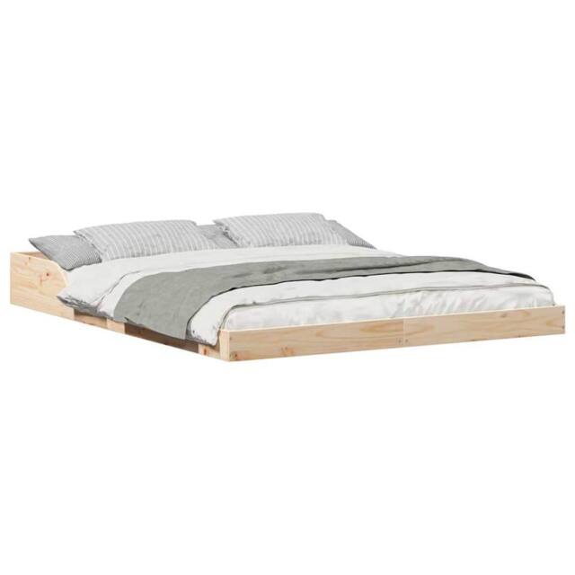 Berkfield Home Modern Brown 150 x 200 cm Solid pine wood in Light Oak - image 1