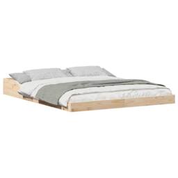 Berkfield Home Modern Brown 150 x 200 cm Solid pine wood in Light Oak - thumbnail 1