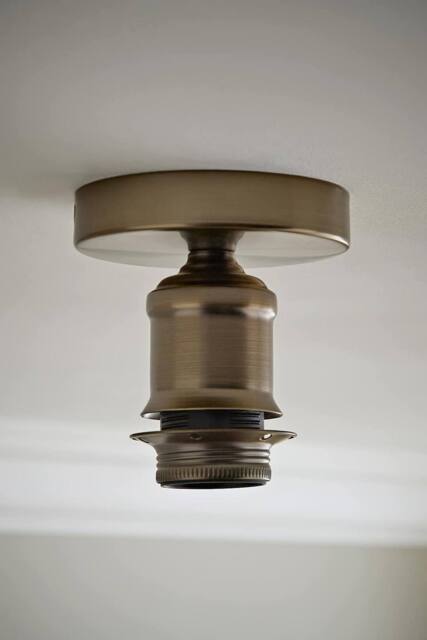 ValueLights Shaw Flush Brushed Brass, Chrome, Gold & Black Ceiling Light Fitting in Bronze - image 1