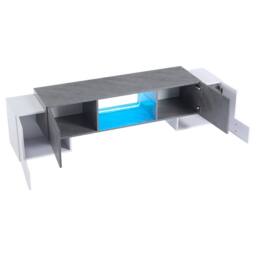 Merax Modern LED TV Stand for TVs with 4 Doors & Adjustable Glass Shelves in White - thumbnail 8
