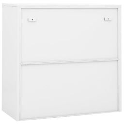 Berkfield Home Office Cabinet with Sliding Door White 90x40x90 cm Steel - Size: 90 x 40 x 90 cm - thumbnail 5