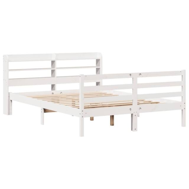 Berkfield Home Beautiful Bed Frame with Headboard without Mattress White 140x200 cm - image 1