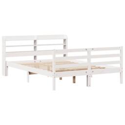Berkfield Home Beautiful Bed Frame with Headboard without Mattress White 140x200 cm - thumbnail 1