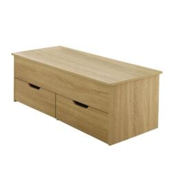 Home Source Wooden Coffee Table With Lift Up Top & 2 Large Storage Drawers in Light Oak - thumbnail 7