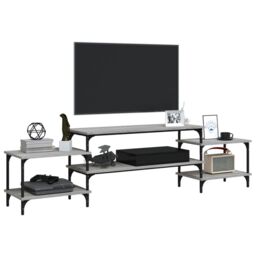 Berkfield Home TV Cabinet Grey Sonoma 197x35x52 cm Engineered Wood - Size: 197 x 35 x 52 cm - thumbnail 4