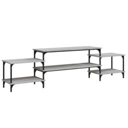 Berkfield Home TV Cabinet Grey Sonoma 197x35x52 cm Engineered Wood - Size: 197 x 35 x 52 cm - thumbnail 2