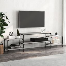 Berkfield Home TV Cabinet Grey Sonoma 197x35x52 cm Engineered Wood - Size: 197 x 35 x 52 cm - thumbnail 1