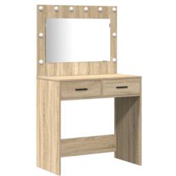 Berkfield Home 3 Piece Dressing Table Set Somoma Oak Engineered Wood in Beige - thumbnail 4