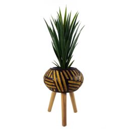 Leaf Large Planters Plant Pots Bali fibreglass composite Oval 45cm x 34cm Botanik in Dark Brown - Size: 45 cm x 34 cm - thumbnail 2