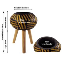 Leaf Large Planters Plant Pots Bali fibreglass composite Oval 45cm x 34cm Botanik in Dark Brown - Size: 45 cm x 34 cm - thumbnail 3