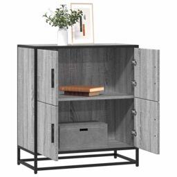 Berkfield Home Sideboard Grey Sonoma 68x35x76 cm Engineered Wood - Size: 68 x 35 x 76 cm - thumbnail 1