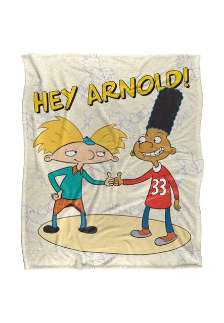 Hey Arnold Arnold & Gerald Silky Touch Super Soft Throw Blanket 152 X 127 cm in White - image 1