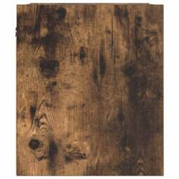 Berkfield Home Wall-mounted Bedside Cabinet Smoked Oak 38x34x40 cm in Brown - Size: 38 x 34 x 40 cm - thumbnail 7