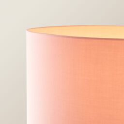 ValueLights Charlie White Metal Single Stem Floor Lamp with Fabric Drum Lamp Shade in Dusty Pink - thumbnail 4
